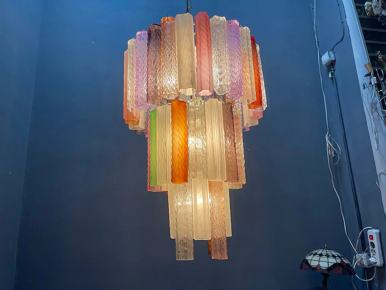 Lampadario Pop Art in vetro di Murano, Italia, anni '80 4