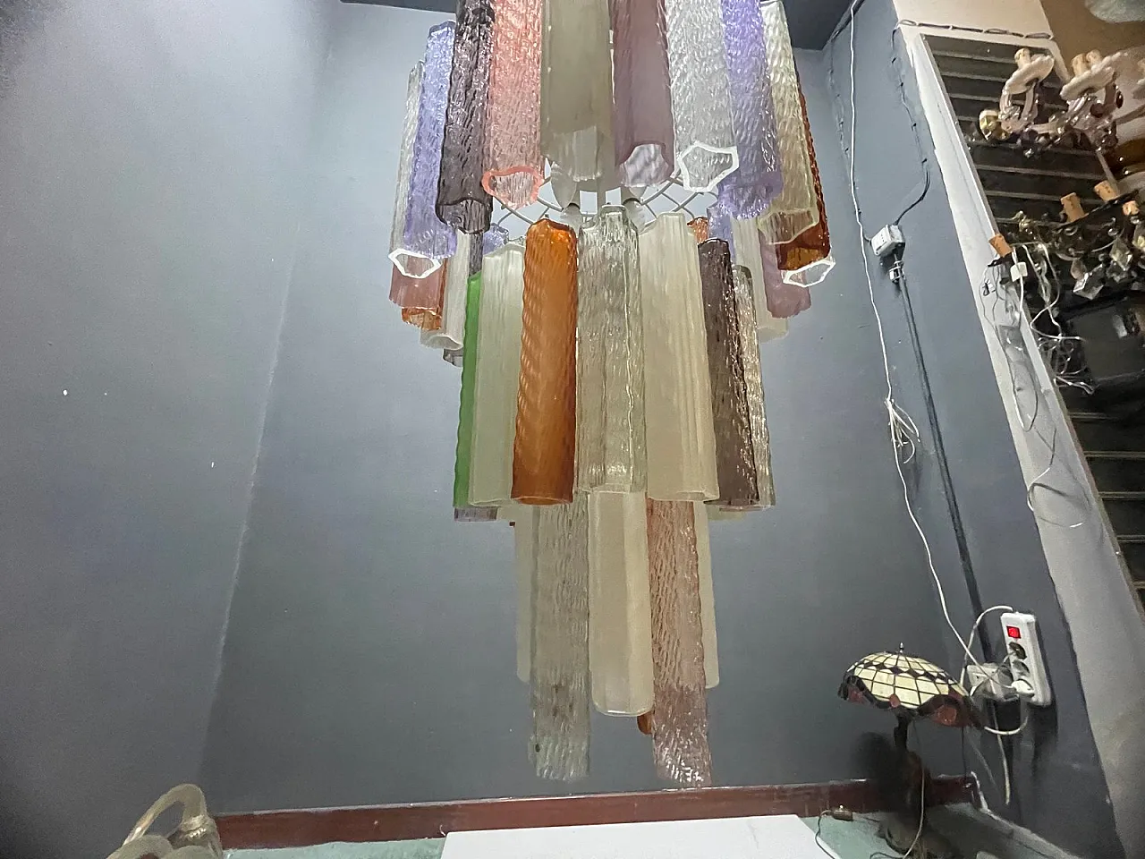 Lampadario Pop Art in vetro di Murano, Italia, anni '80 10