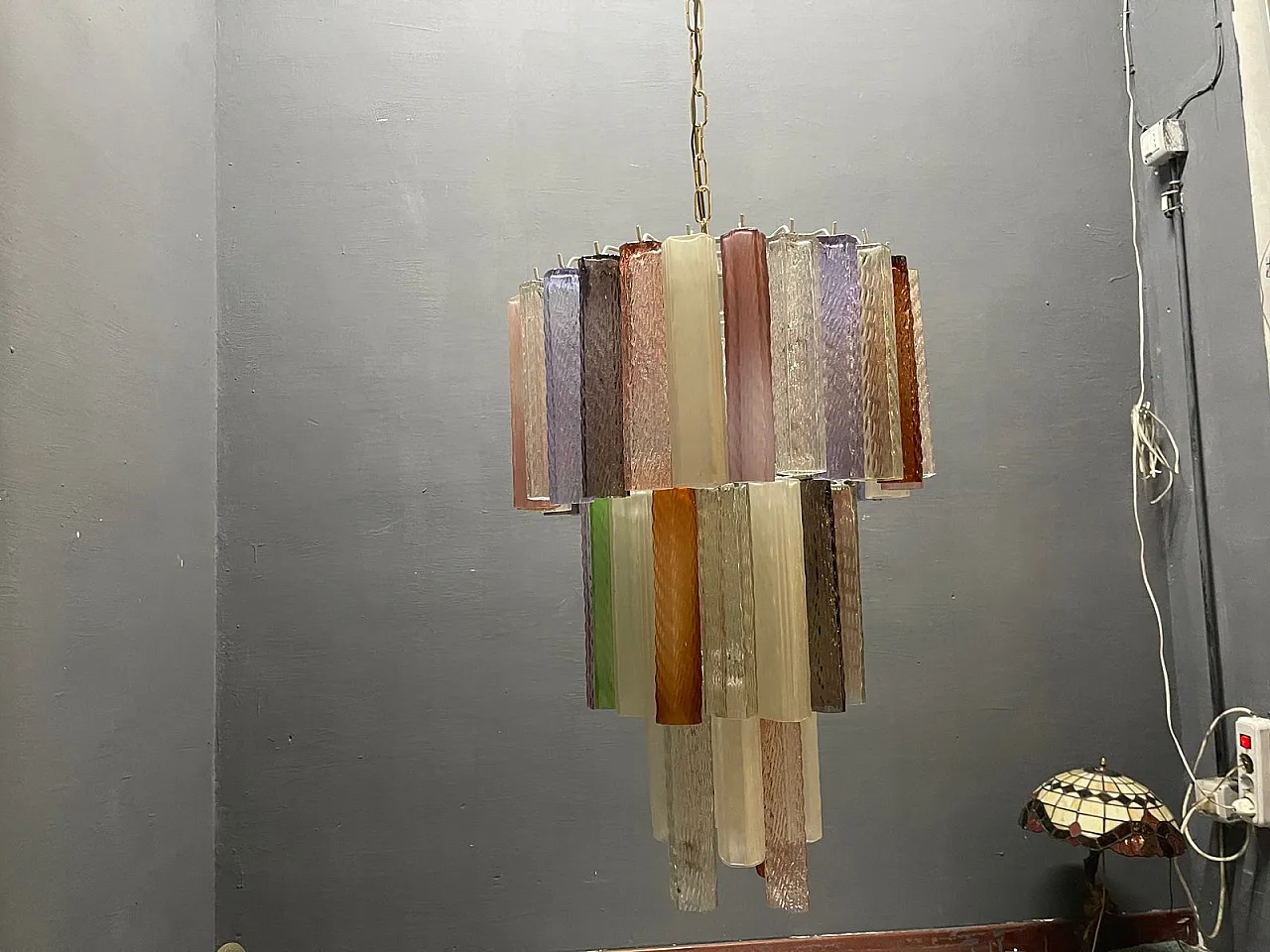 Lampadario Pop Art in vetro di Murano, Italia, anni '80 11