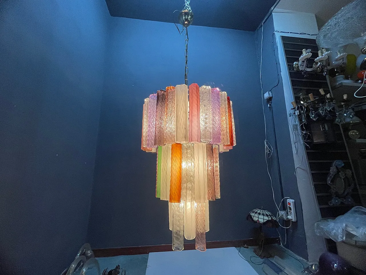 Lampadario Pop Art in vetro di Murano, Italia, anni '80 13