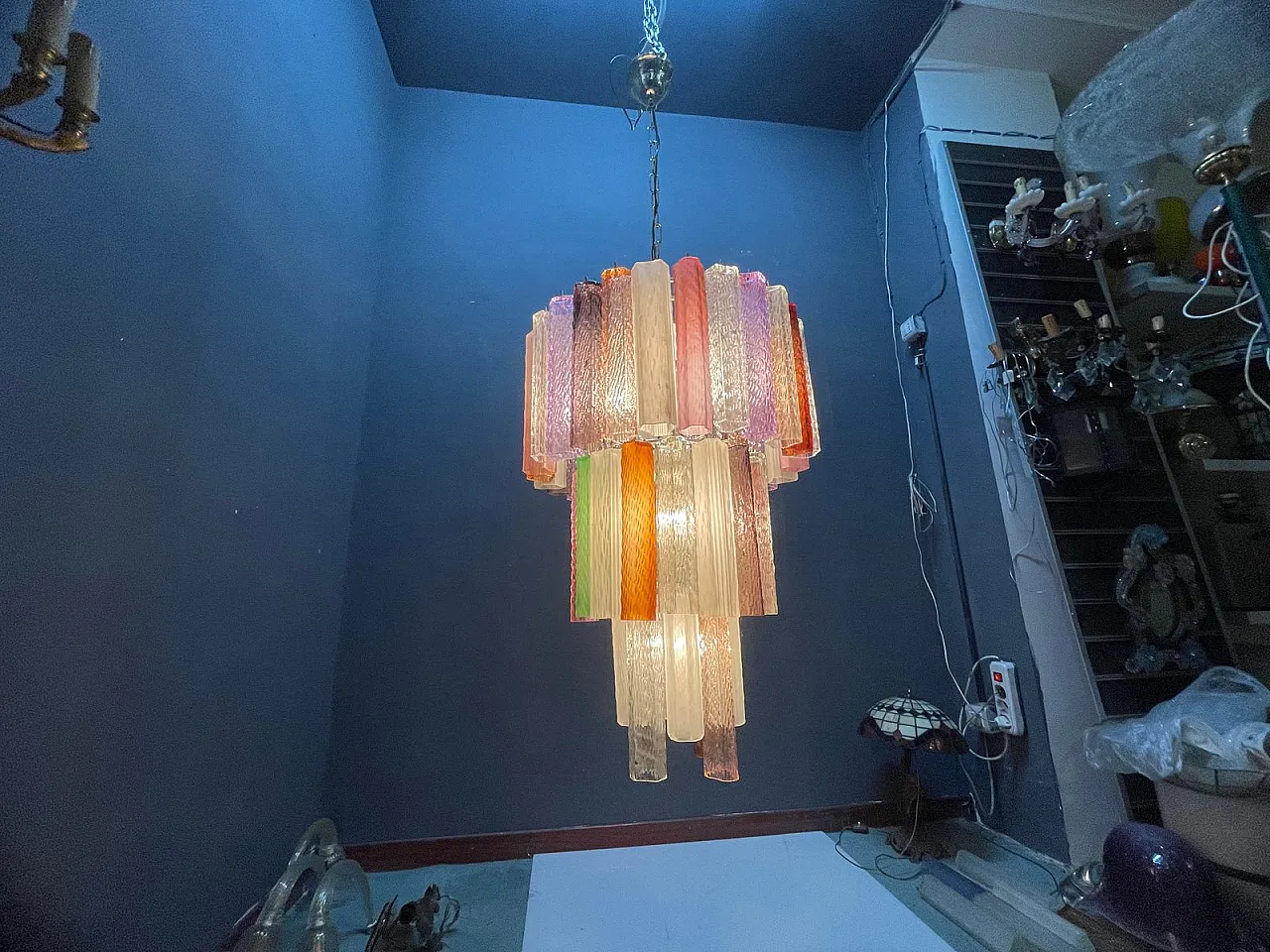 Lampadario Pop Art in vetro di Murano, Italia, anni '80 14