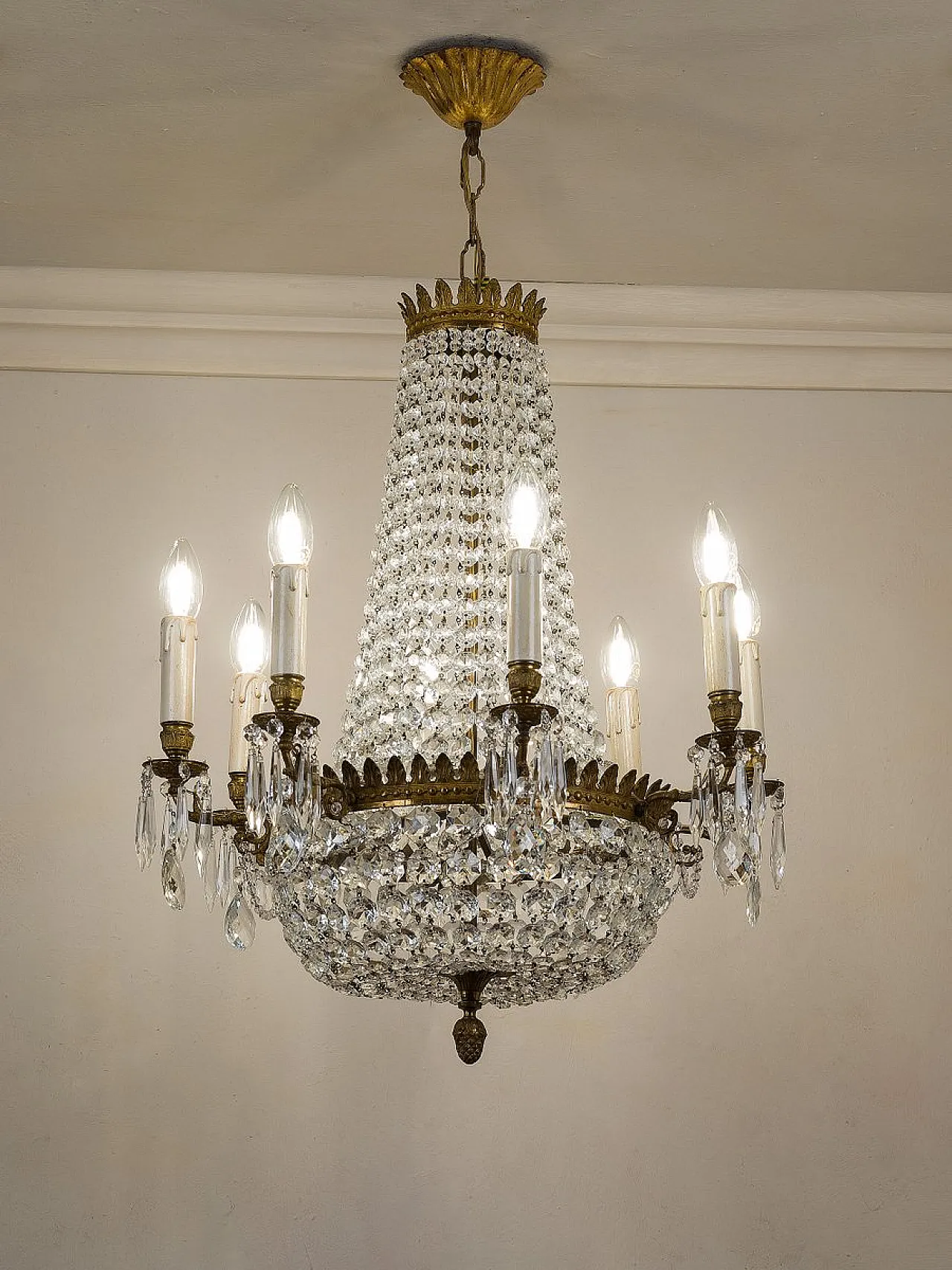 Lampadario in stile Impero, anni '30 1