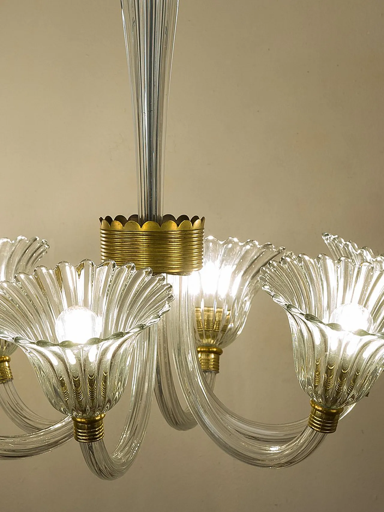 Lampadario in vetro di Murano attribuito a Barovier & Toso, anni '30 4