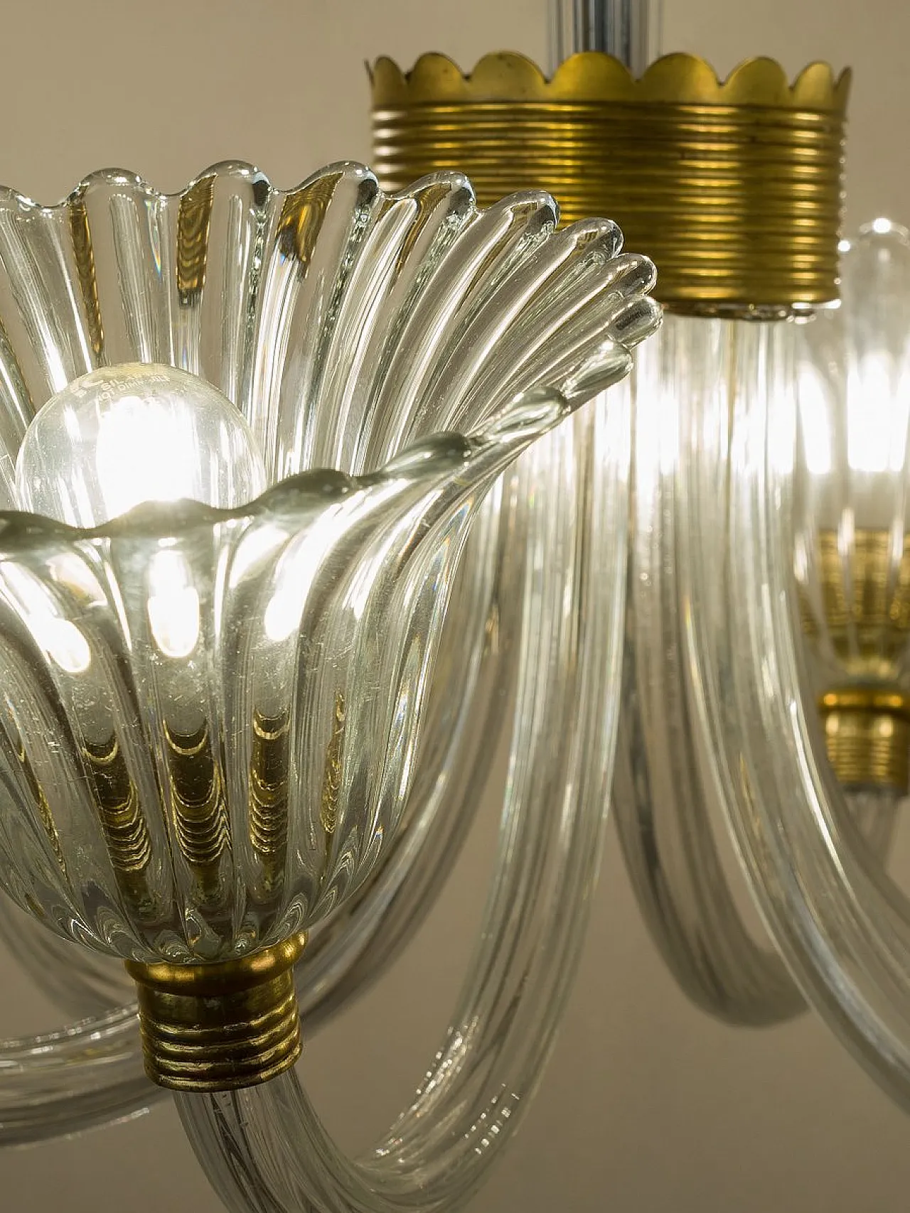 Lampadario in vetro di Murano attribuito a Barovier & Toso, anni '30 11