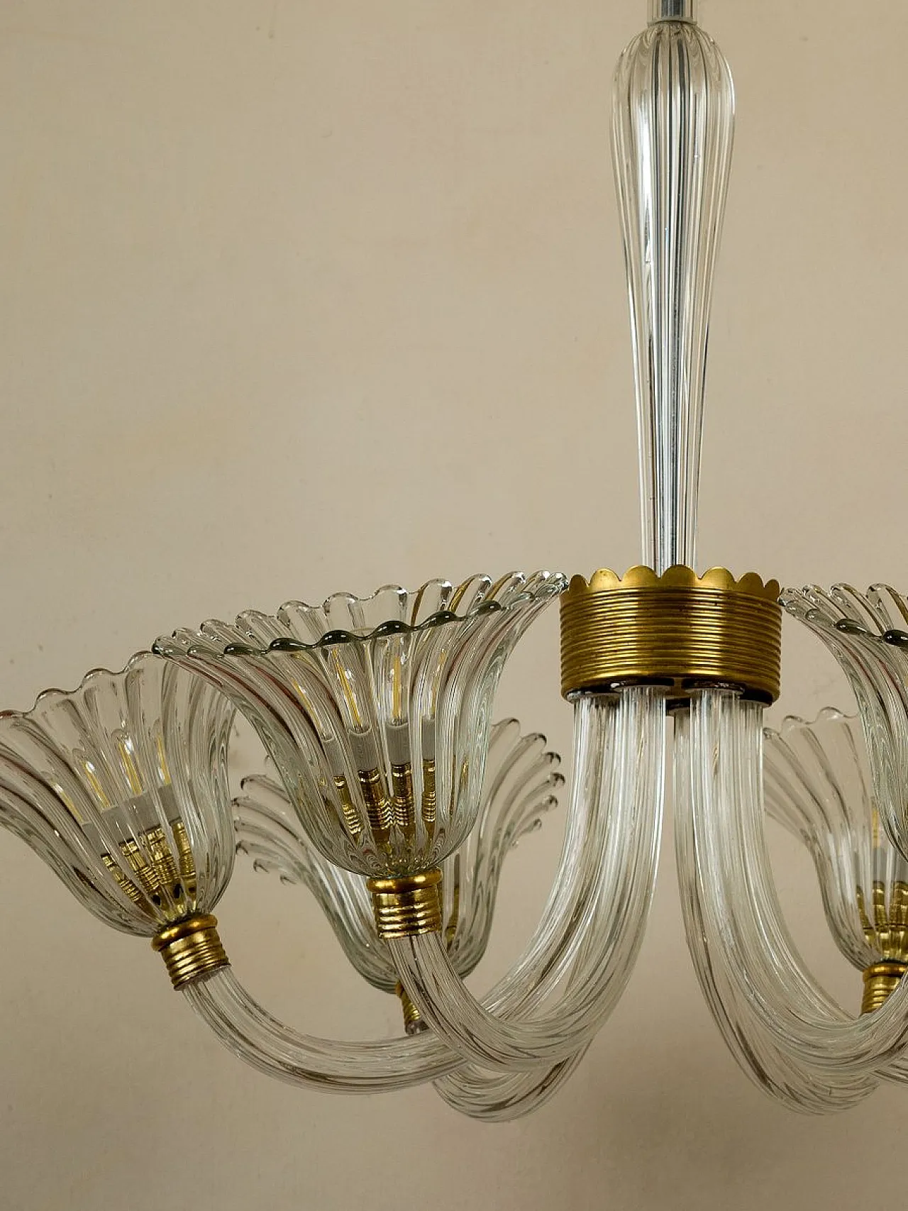 Lampadario in vetro di Murano attribuito a Barovier & Toso, anni '30 12
