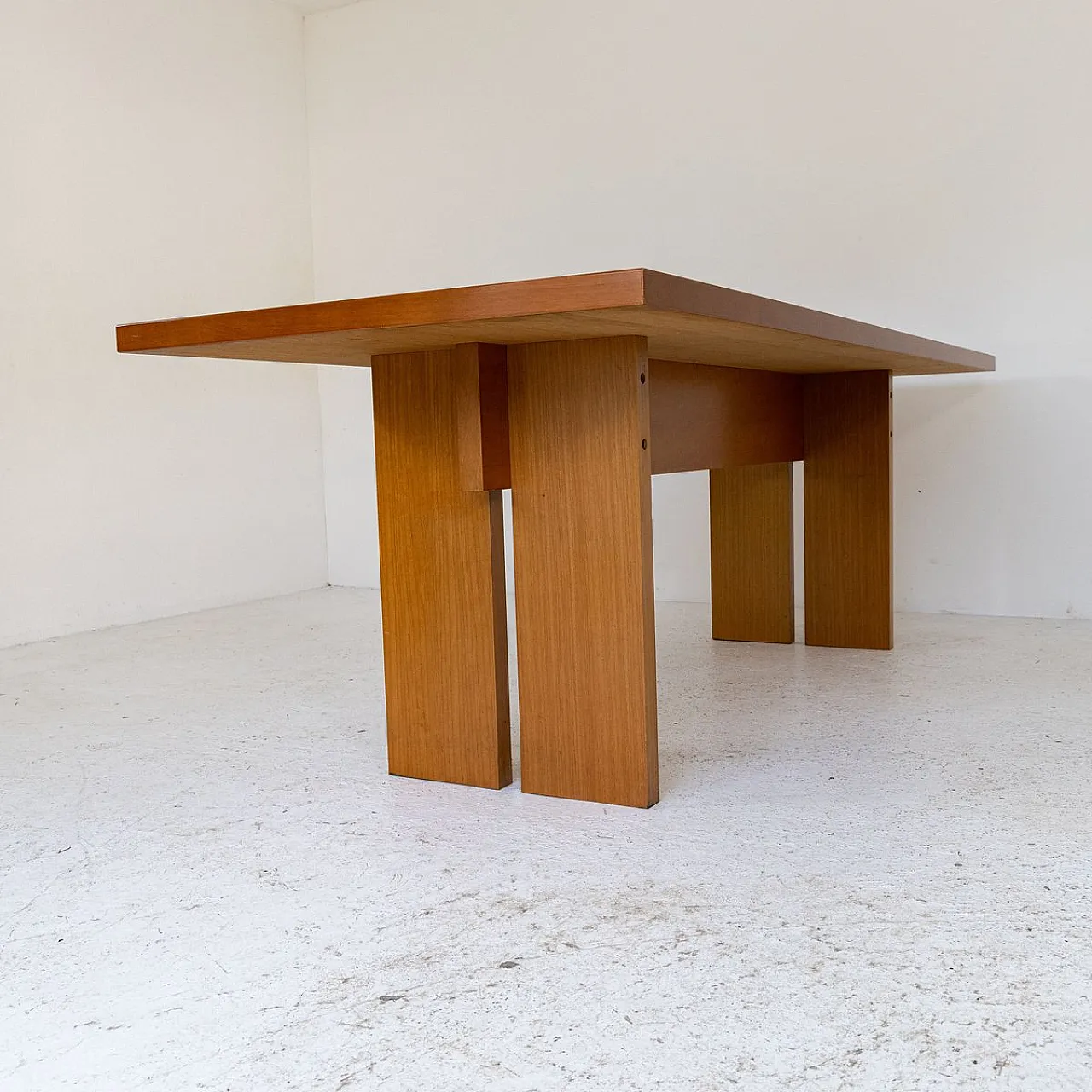 Tavolo rettangolare in legno, anni '70 3