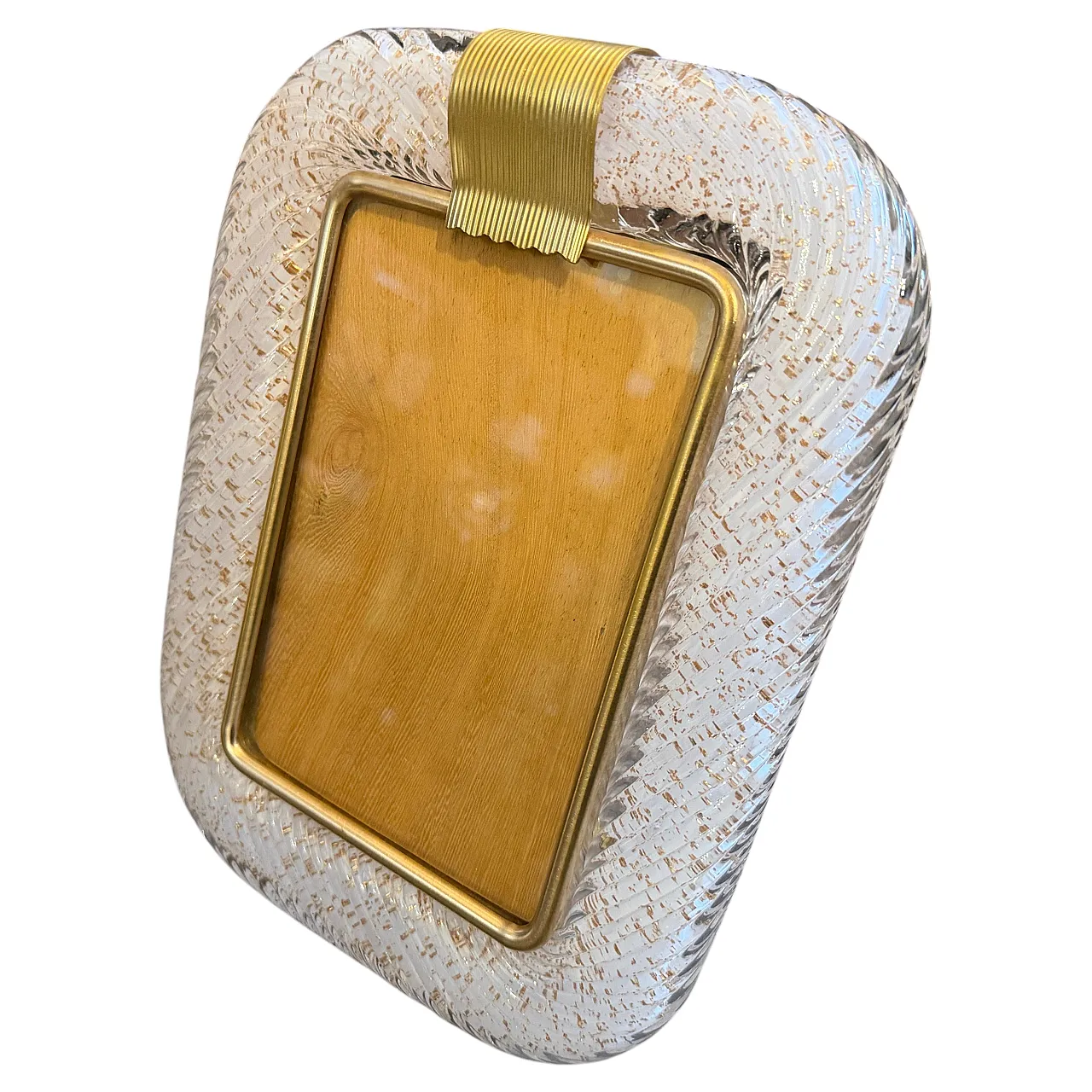 Barovier style Art Deco Murano glass picture frame, 1990s 1