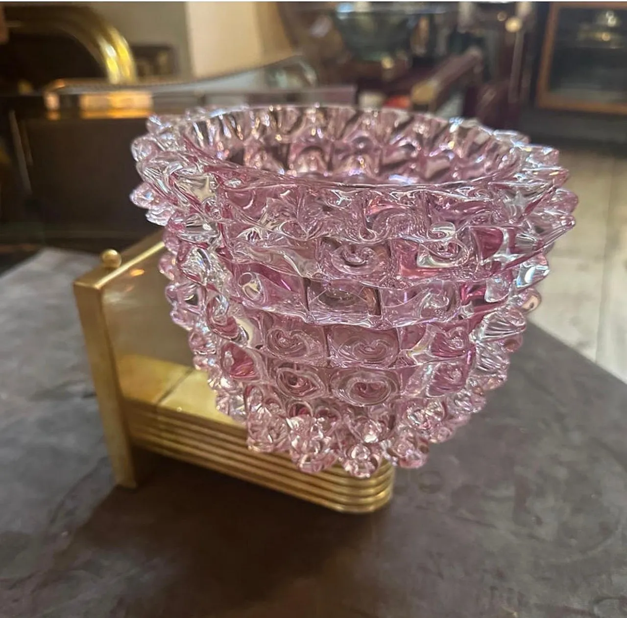 Coppia di applique in vetro di Murano rosa rostrato, anni '90 5