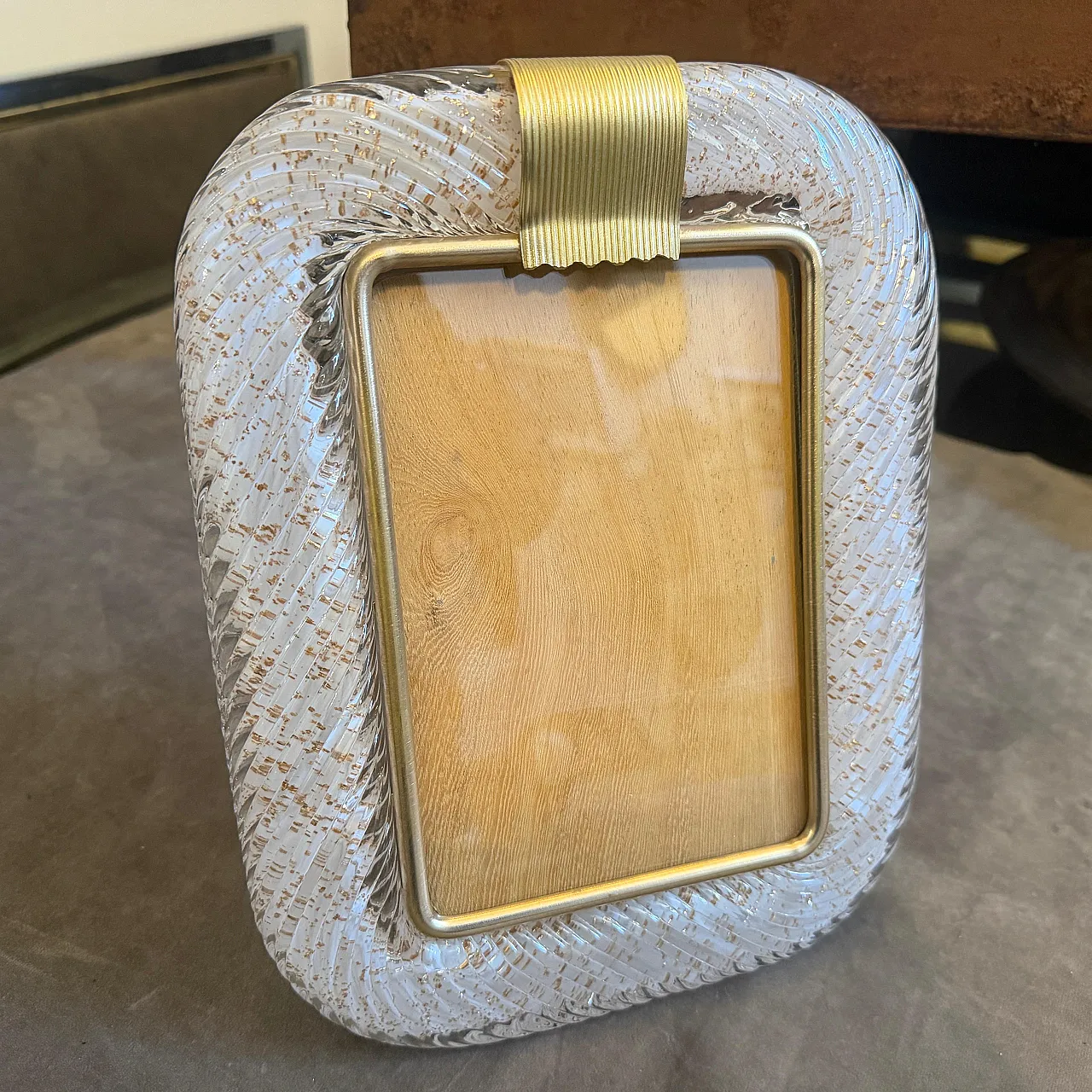 Barovier style Art Deco Murano glass picture frame, 1990s 4
