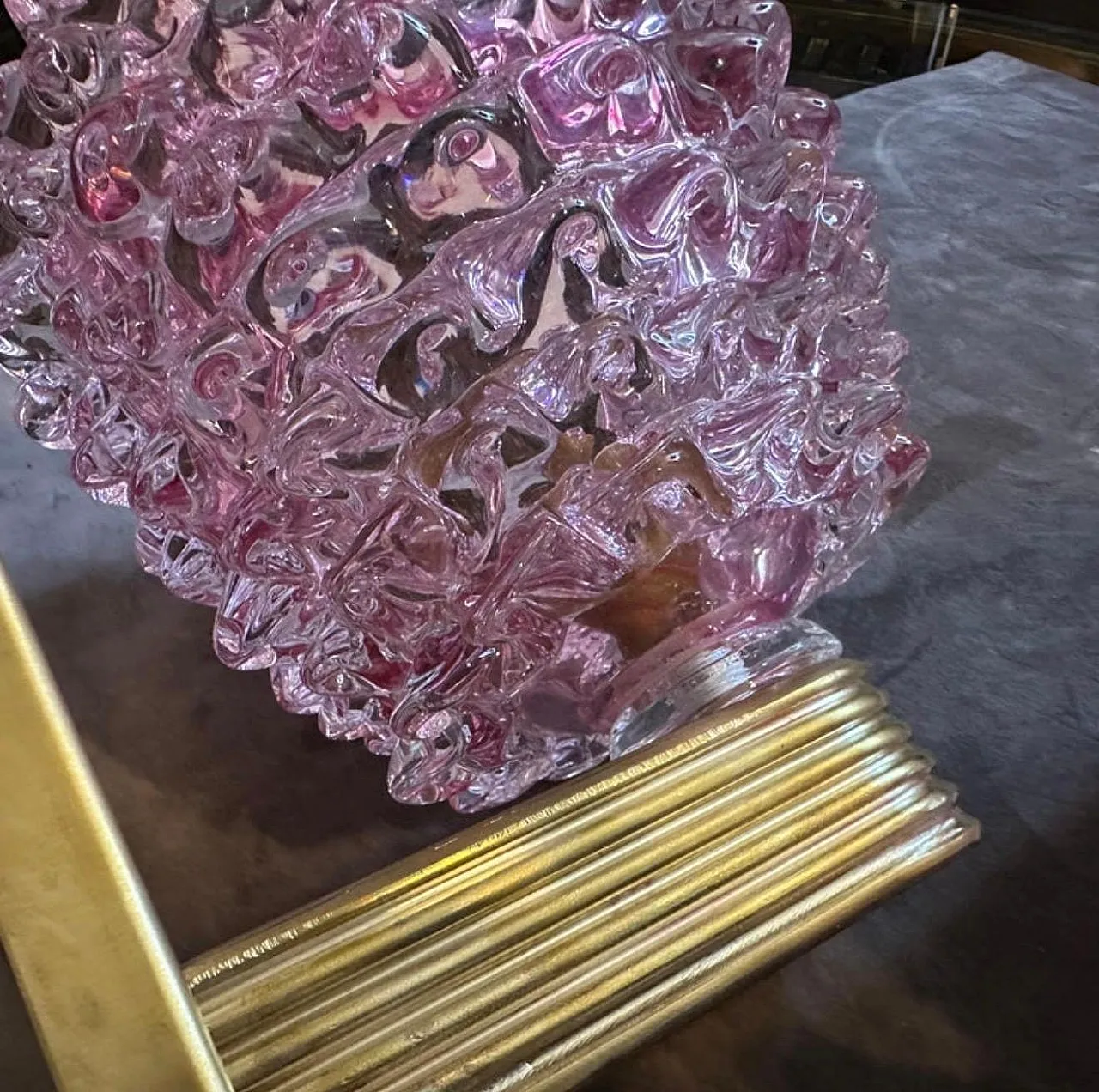 Coppia di applique in vetro di Murano rosa rostrato, anni '90 7