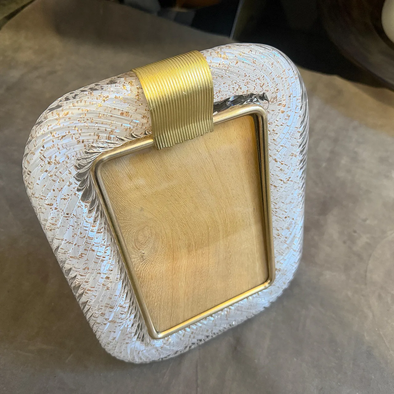 Barovier style Art Deco Murano glass picture frame, 1990s 6