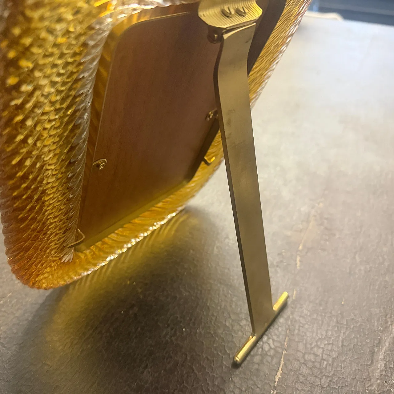 Amber Murano glass and brass picture frame, 1990s 12