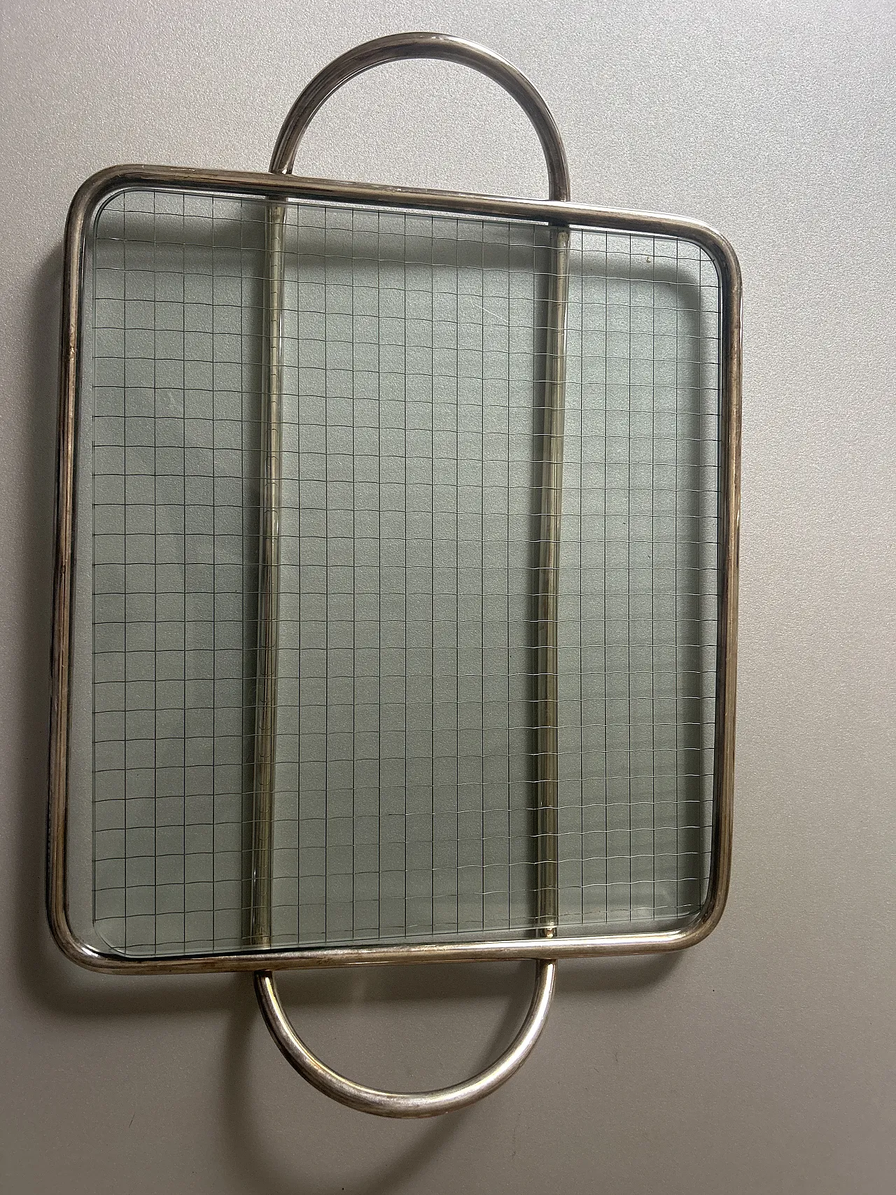 Vassoio in argento e vetro Sabattini, fine '900 1