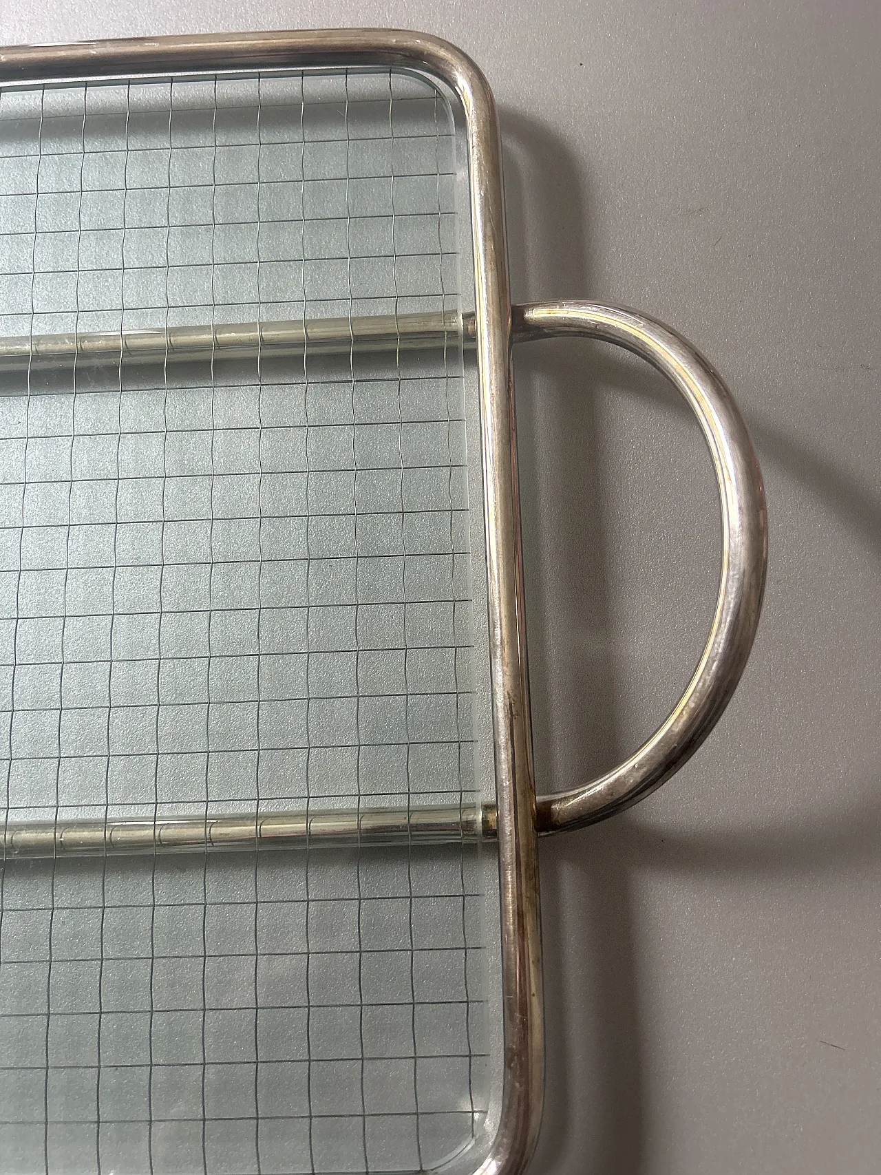 Vassoio in argento e vetro Sabattini, fine '900 2
