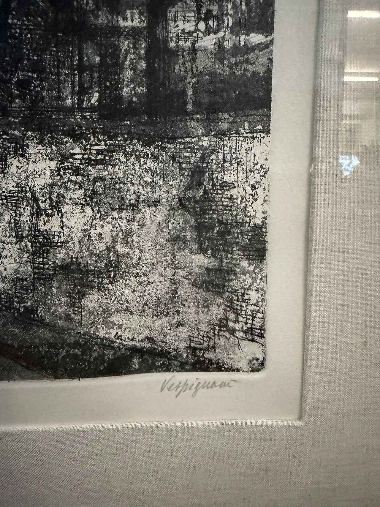 Engraving Suburban construction site by Renzo Vespignani, 20th century 5