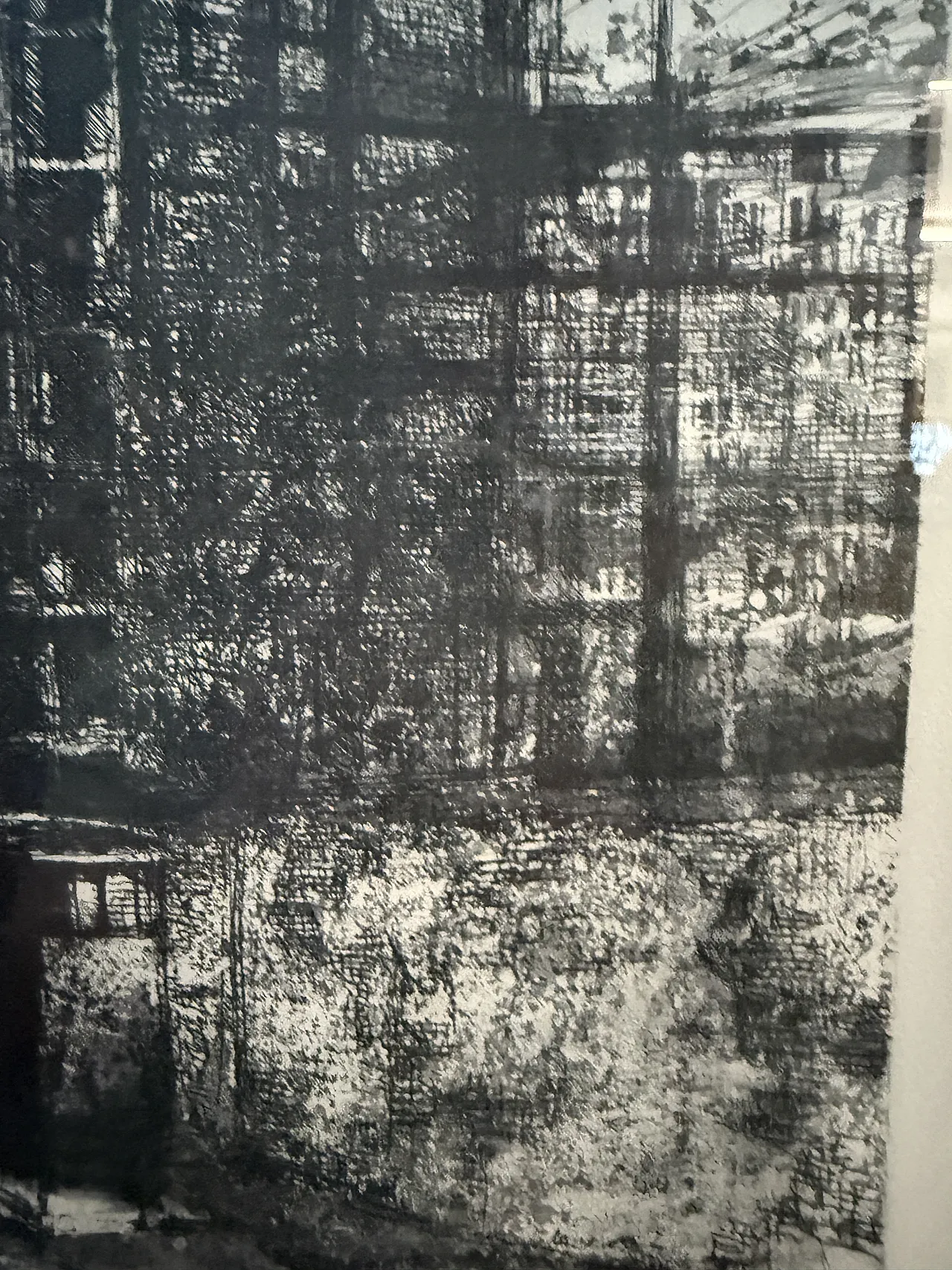 Engraving Suburban construction site by Renzo Vespignani, 20th century 6