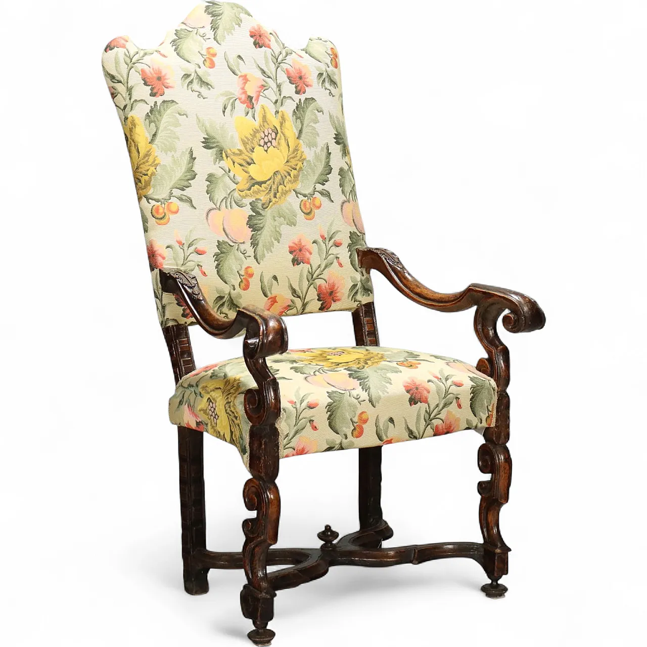 Baroque armchair in walnut, early 18th century 11