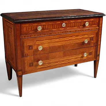 20th century Louis XVI style Italian inlaid chest of drawers