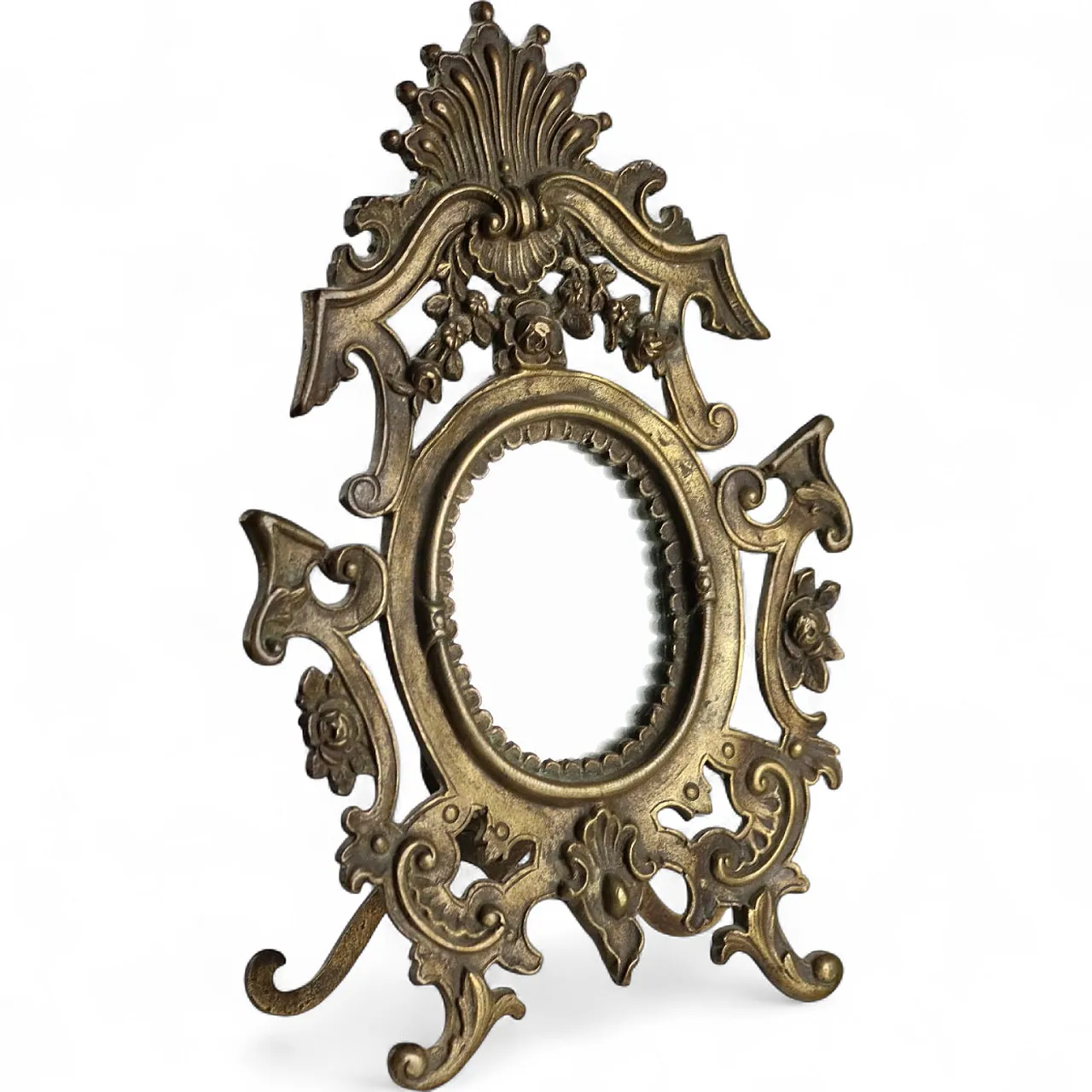 Specchio da tavolo in bronzo, '900 9