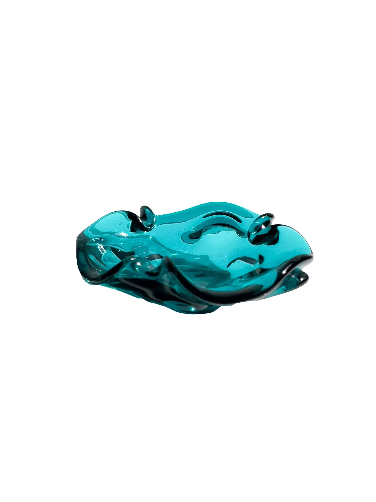 Mid-Century Murano ashtray in teal, late 20th century 1