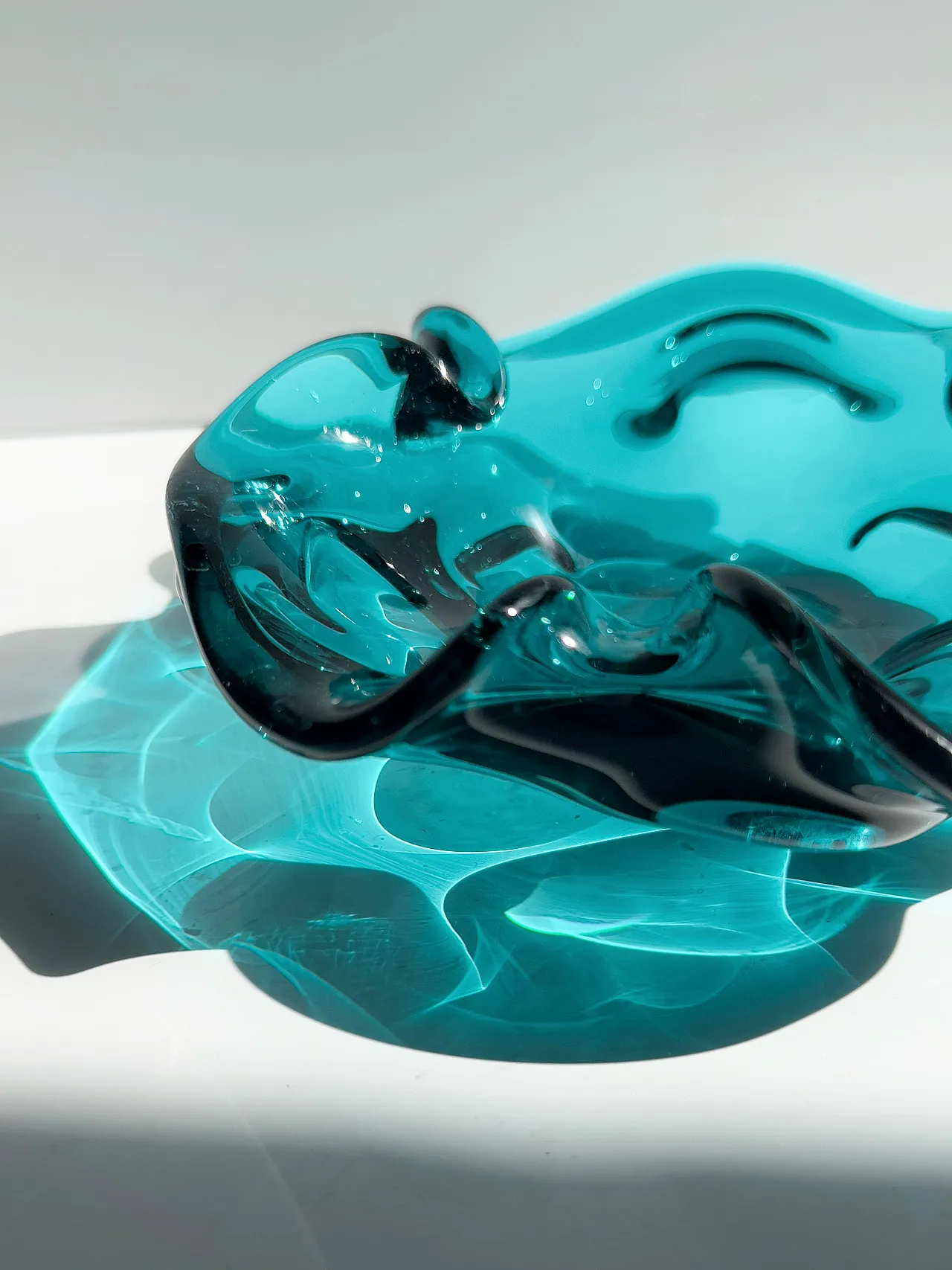 Mid-Century Murano ashtray in teal, late 20th century 5