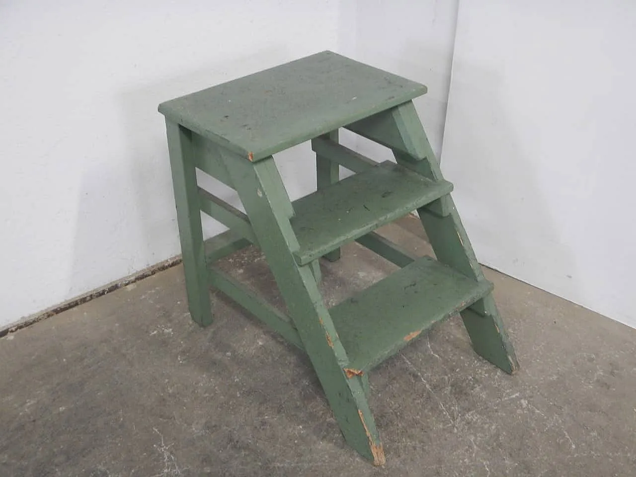 Ladder stool in fir wood 1960 2