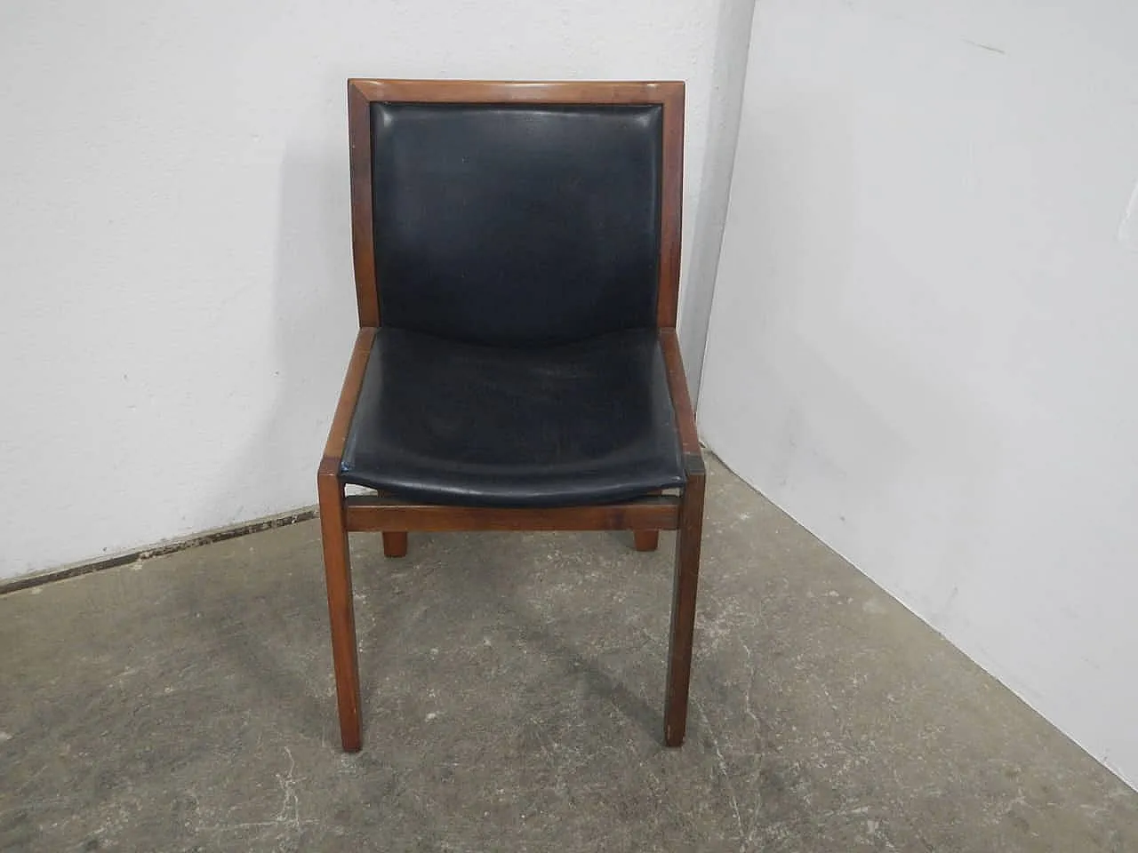 Black imitation leather chair 1980 1