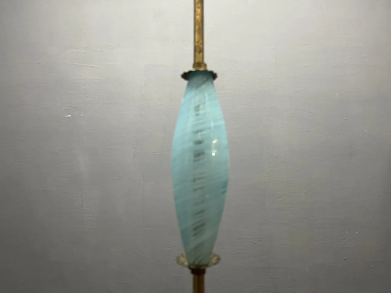 Lampadario in vetro di Murano blu, Italia, anni '50 18