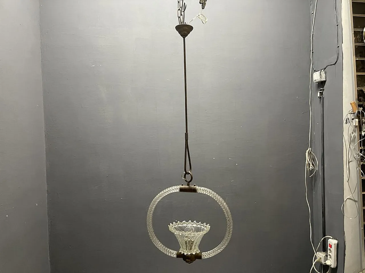 Lampada a sospensione in vetro di Murano di Barovier, anni '40 7