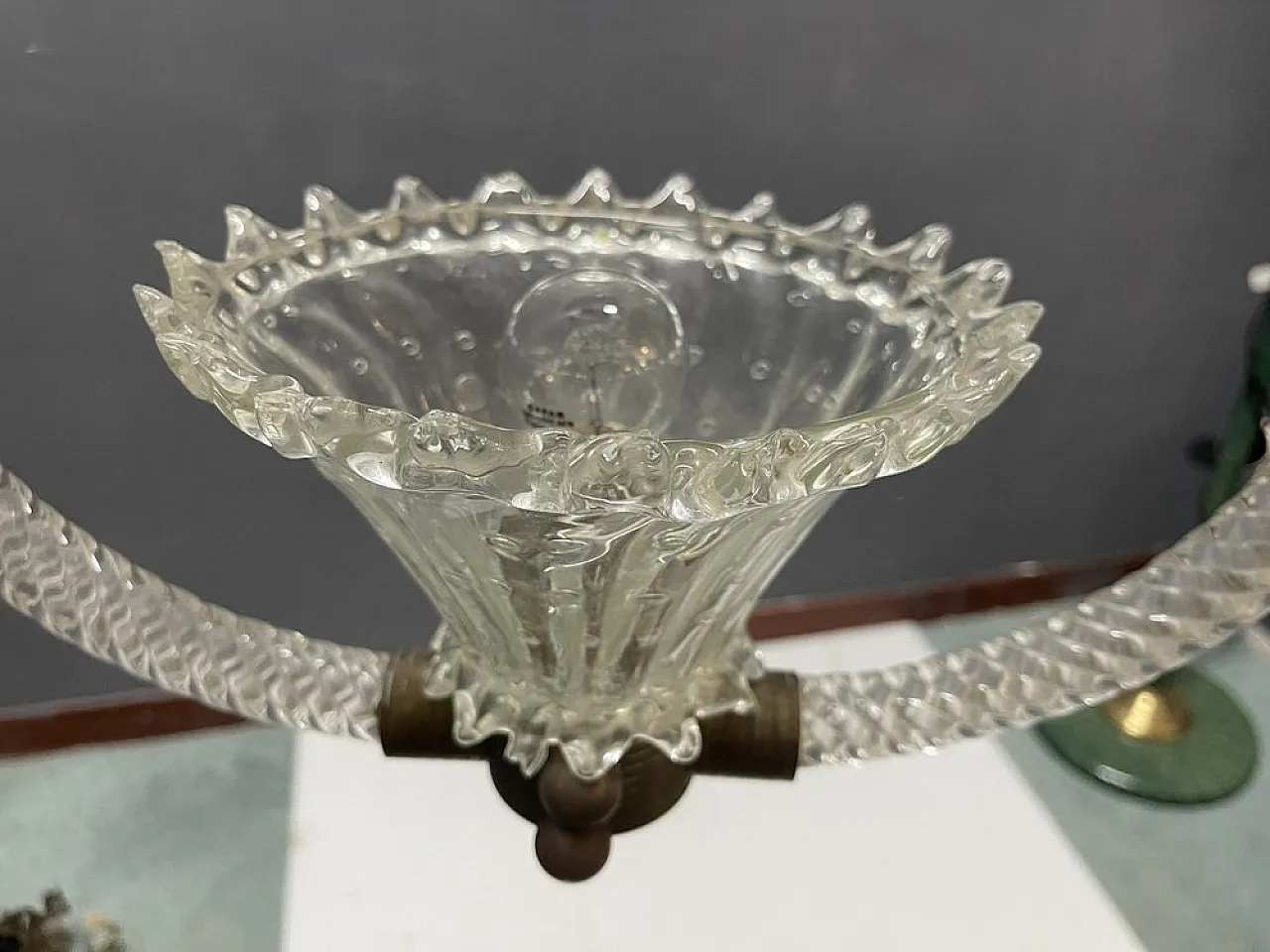 Lampada a sospensione in vetro di Murano di Barovier, anni '40 11