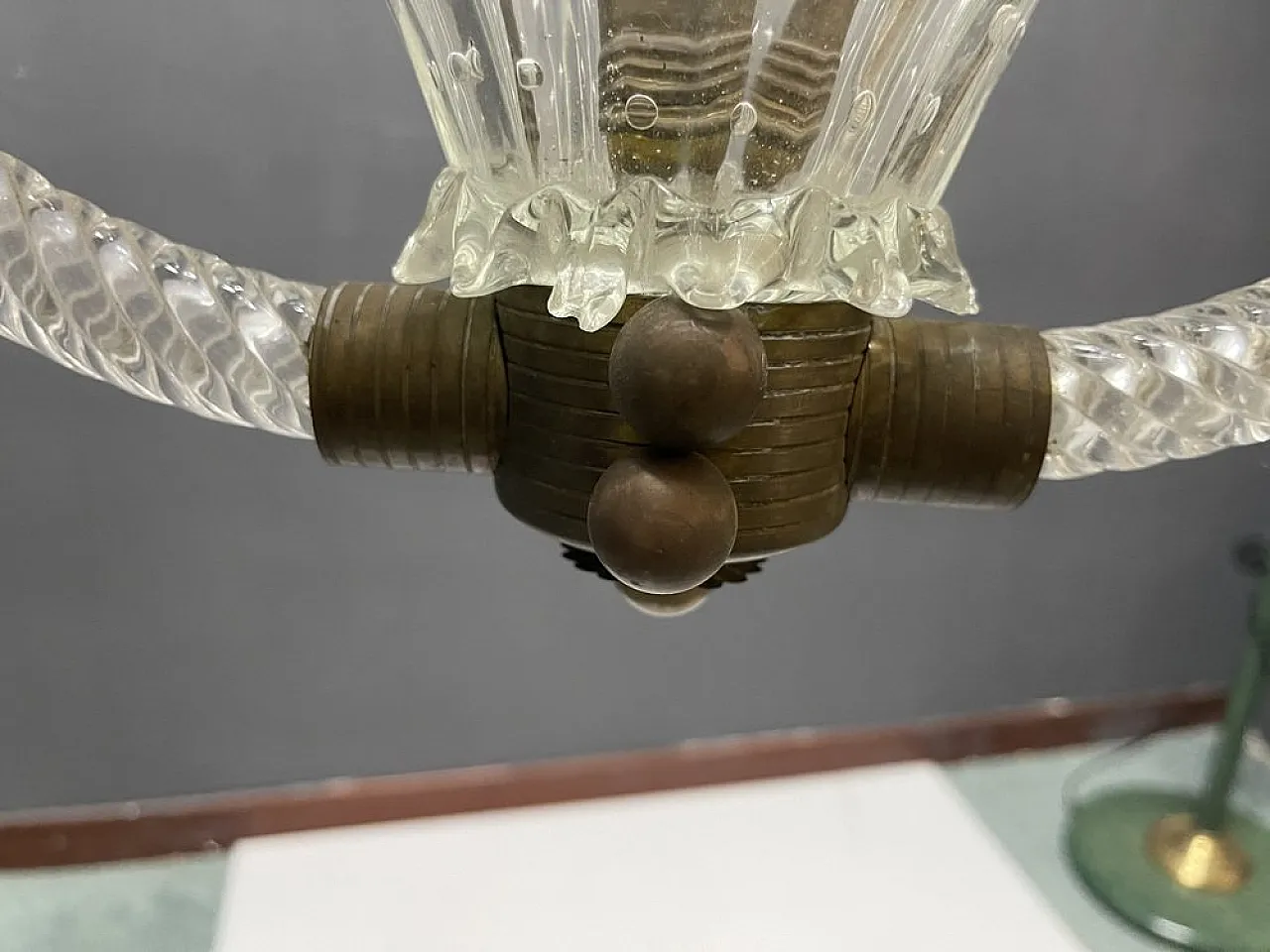 Lampada a sospensione in vetro di Murano di Barovier, anni '40 12