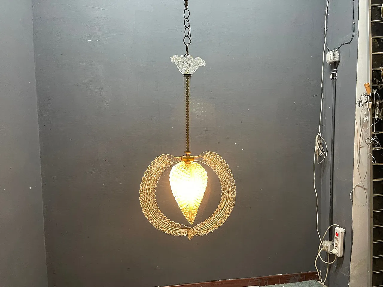 Murano glass lamp by Ercole Barovier, Italy, 1950s 10