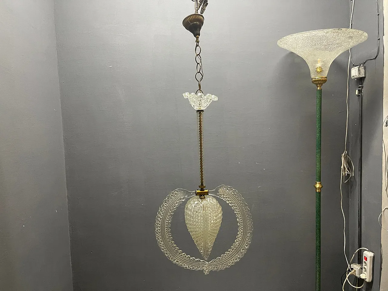Murano glass lamp by Ercole Barovier, Italy, 1950s 12