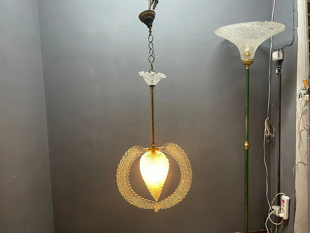 Murano glass lamp by Ercole Barovier, Italy, 1950s 14