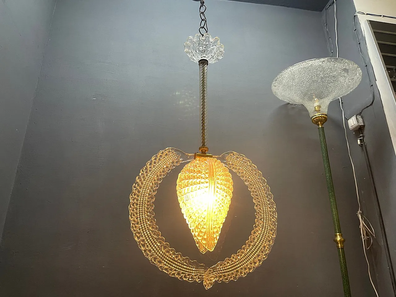 Murano glass lamp by Ercole Barovier, Italy, 1950s 15