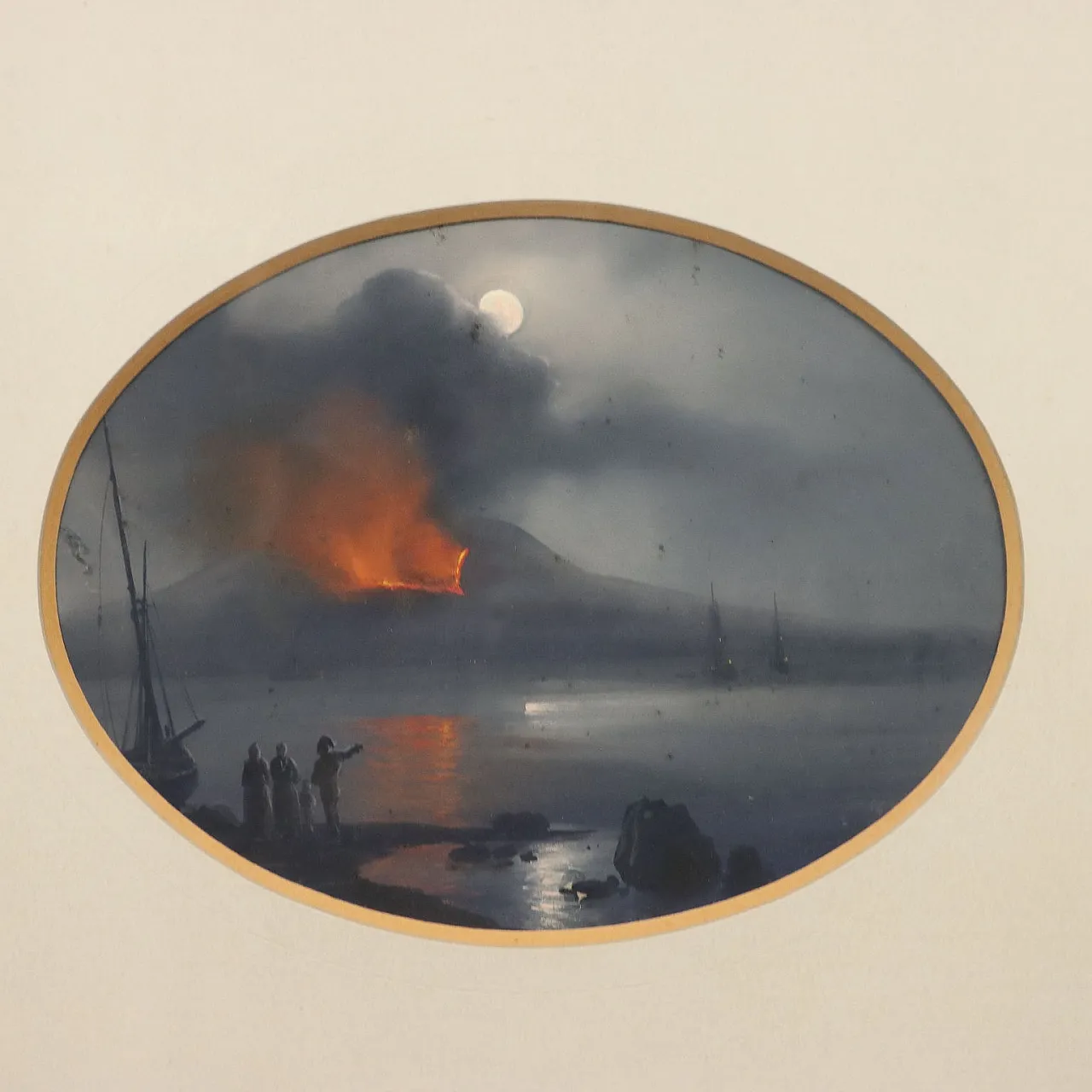 Dipinto Eruzione Notturna del Vesuvio, '900 3