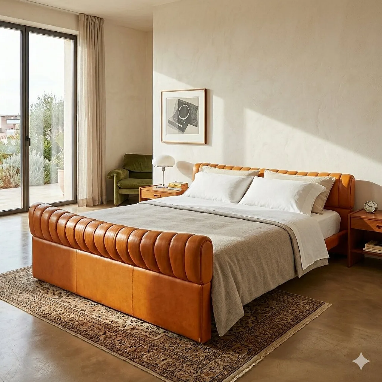 Luigi Massoni bed for Poltrona Frau, 20th century 2