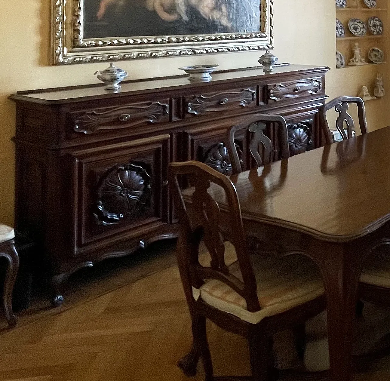 Set sala da pranzo in stile Barocchetto Piemontese, Salluzzo, '900 1
