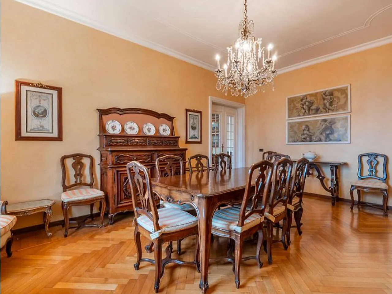 Set sala da pranzo in stile Barocchetto Piemontese, Salluzzo, '900 3