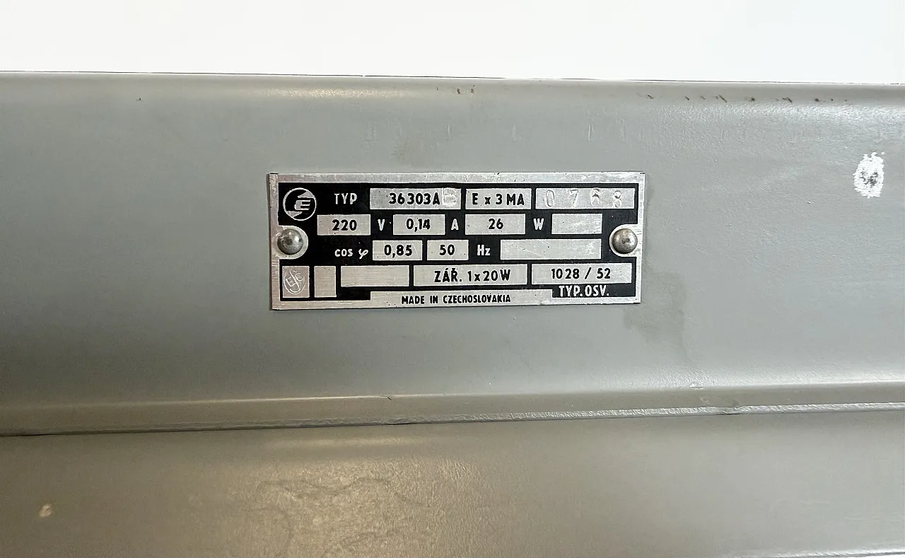 Grey Industrial Hanging Tube Light from Elektrosvit, 1970s 10