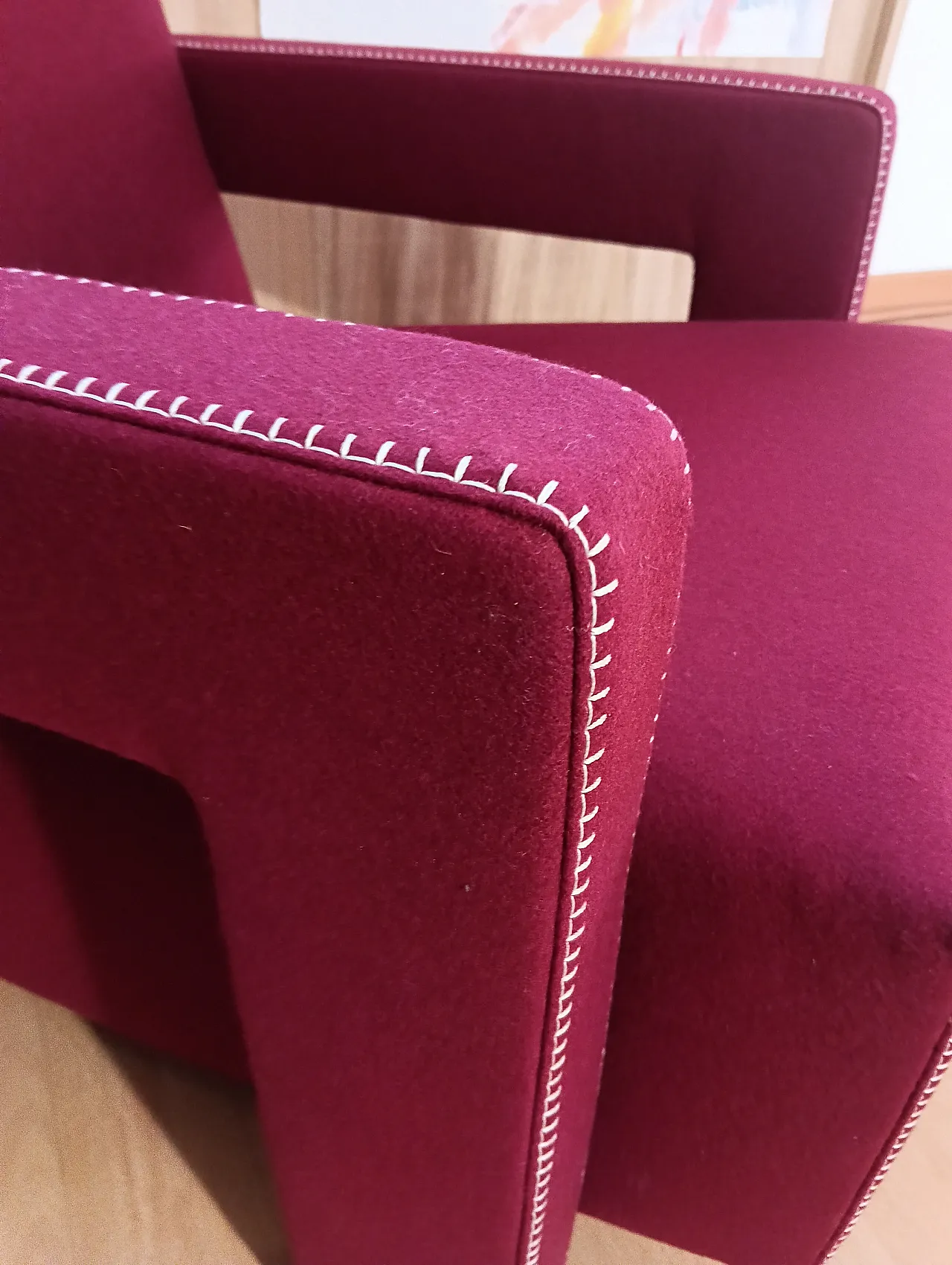 Poltrona Utrecht 637 in lana bordeaux di Cassina, anni 2000 9