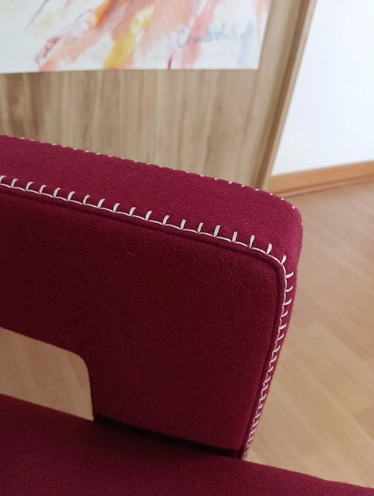 Poltrona Utrecht 637 in lana bordeaux di Cassina, anni 2000 12