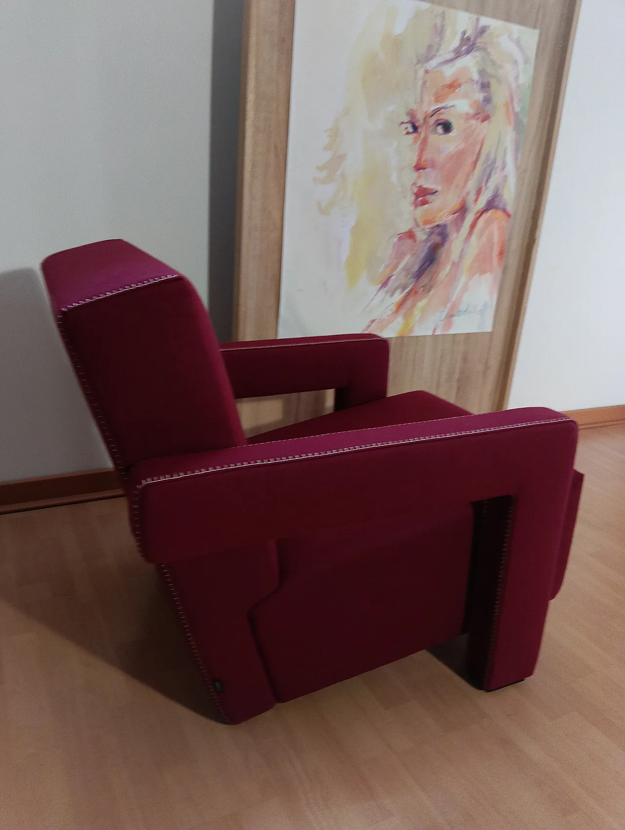 Poltrona Utrecht 637 in lana bordeaux di Cassina, anni 2000 20