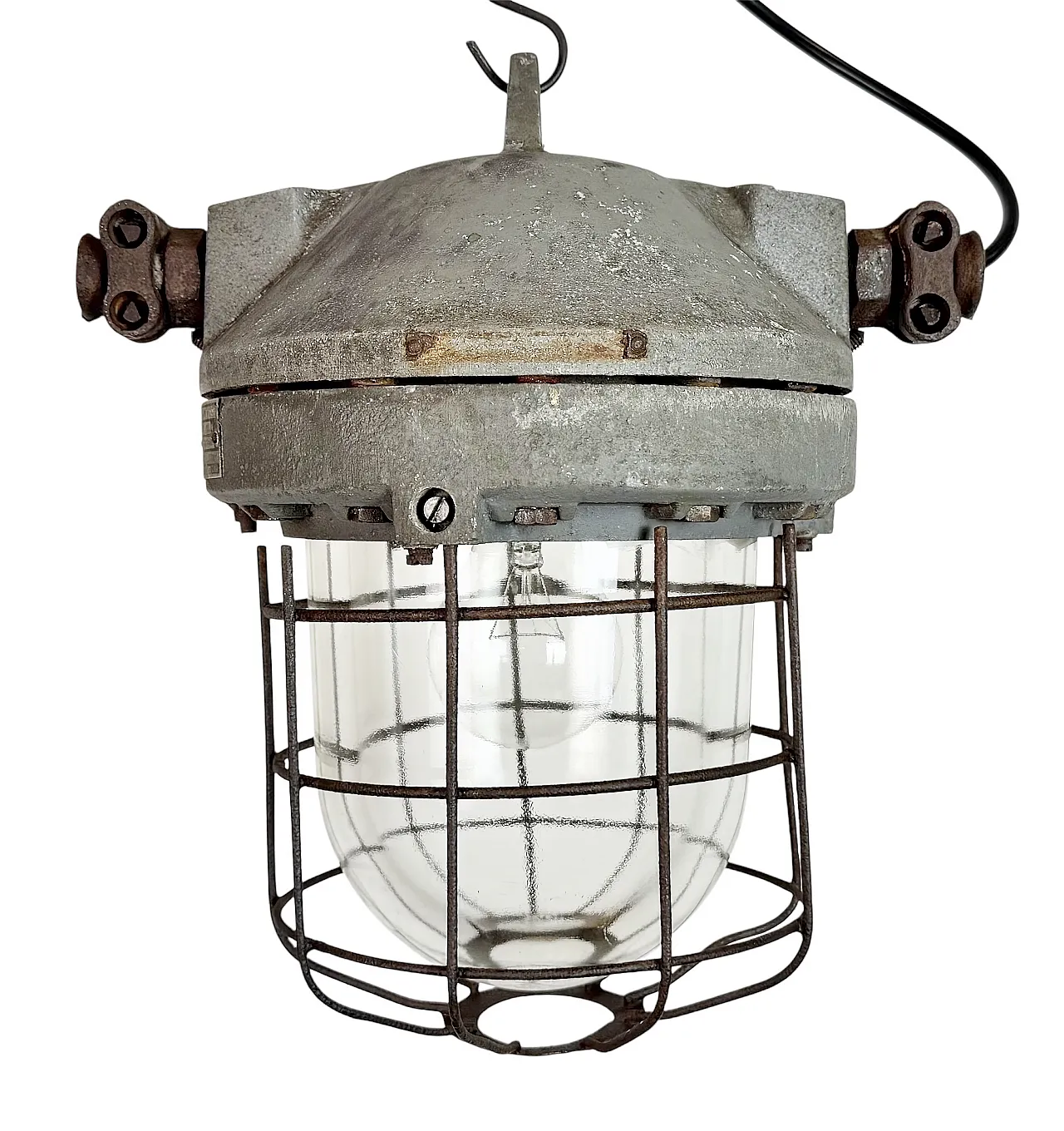 Grey Industrial Explosion Proof Lamp from Elektrosvit, 1960s 1