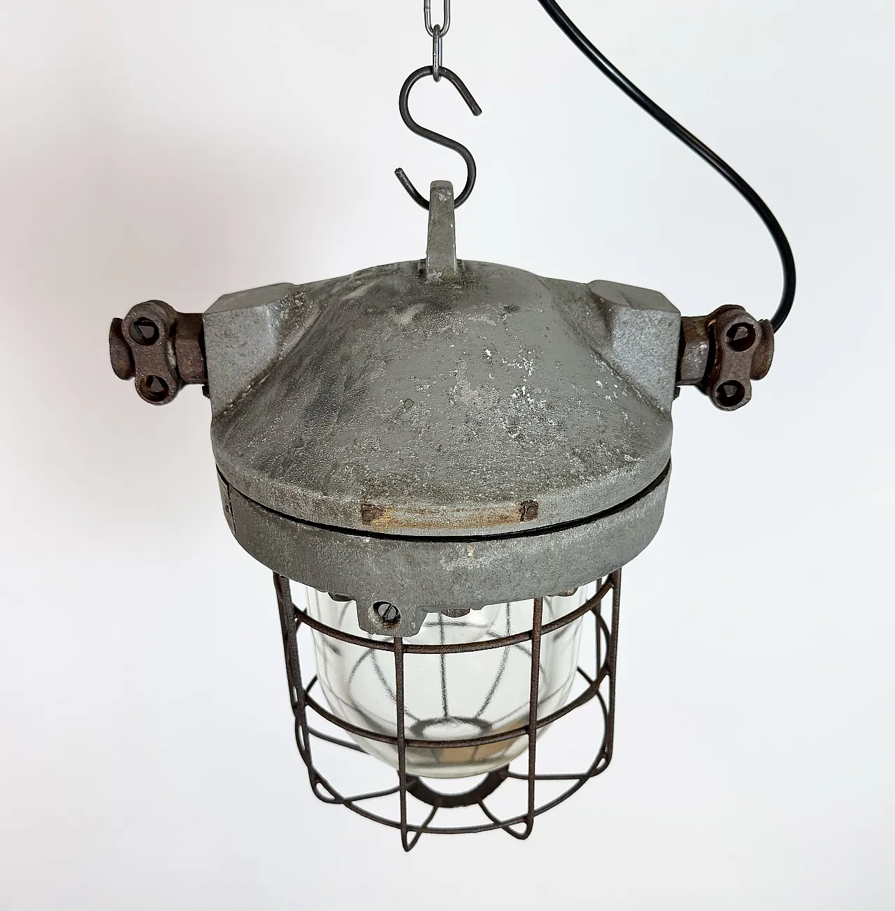 Grey Industrial Explosion Proof Lamp from Elektrosvit, 1960s 6