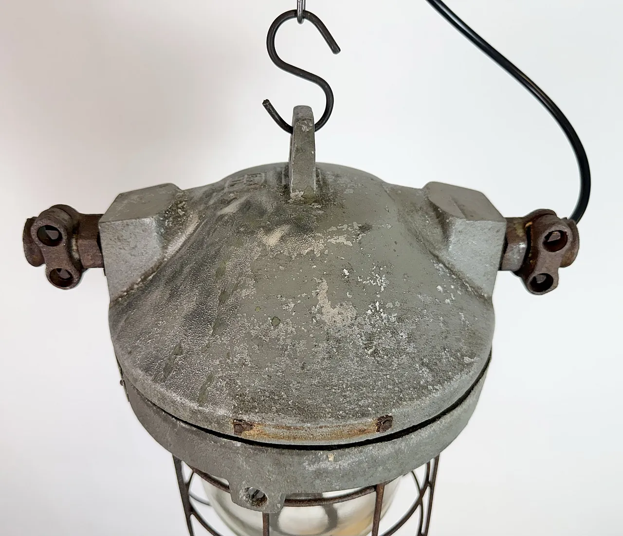 Grey Industrial Explosion Proof Lamp from Elektrosvit, 1960s 8