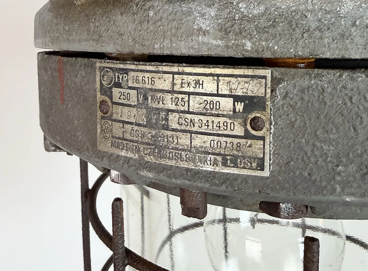 Grey Industrial Explosion Proof Lamp from Elektrosvit, 1960s 10