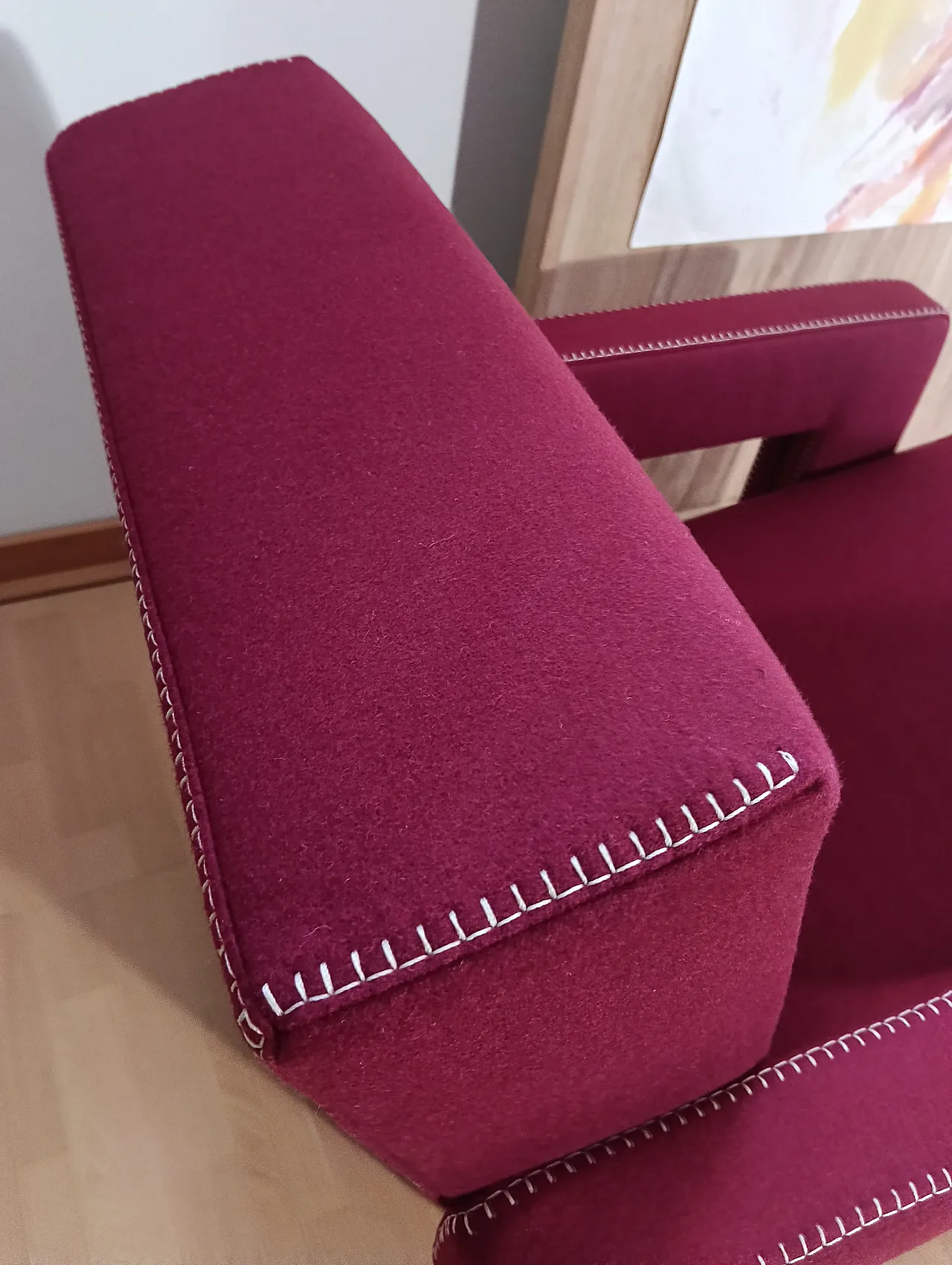 Poltrona Utrecht 637 in lana bordeaux di Cassina, anni 2000 28