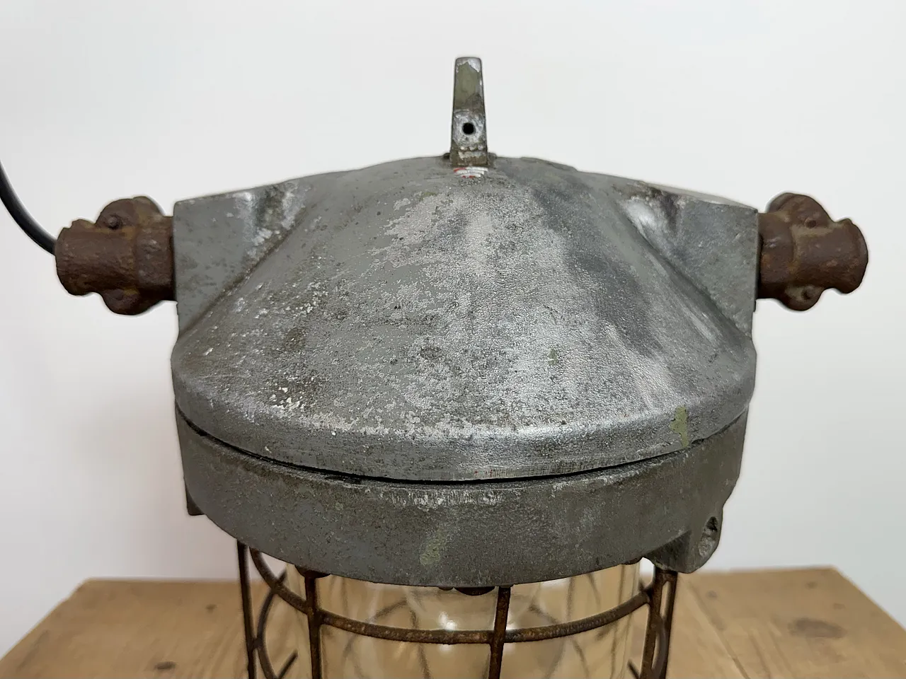 Grey Industrial Explosion Proof Lamp from Elektrosvit, 1960s 14