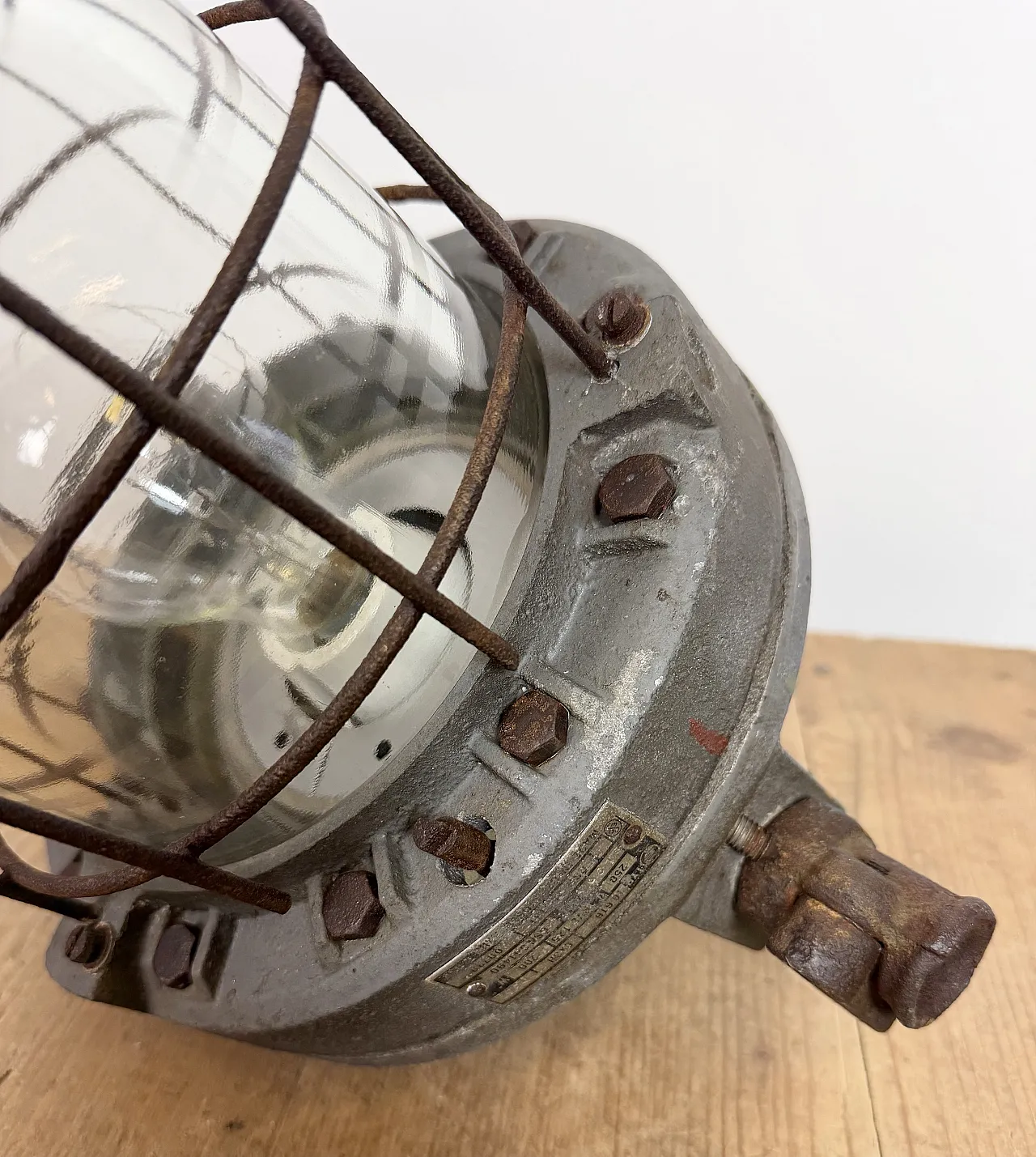 Grey Industrial Explosion Proof Lamp from Elektrosvit, 1960s 16